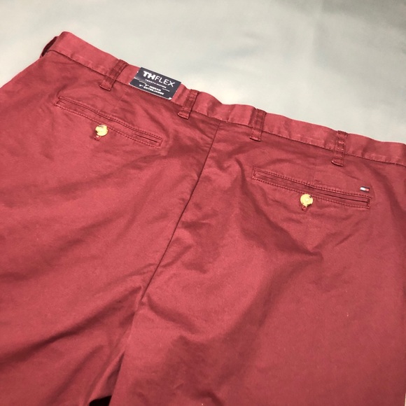 Tommy Hilfiger Men's Casual Flat Front Shorts Flex Burgundy 38W NWT - Picture 10 of 14